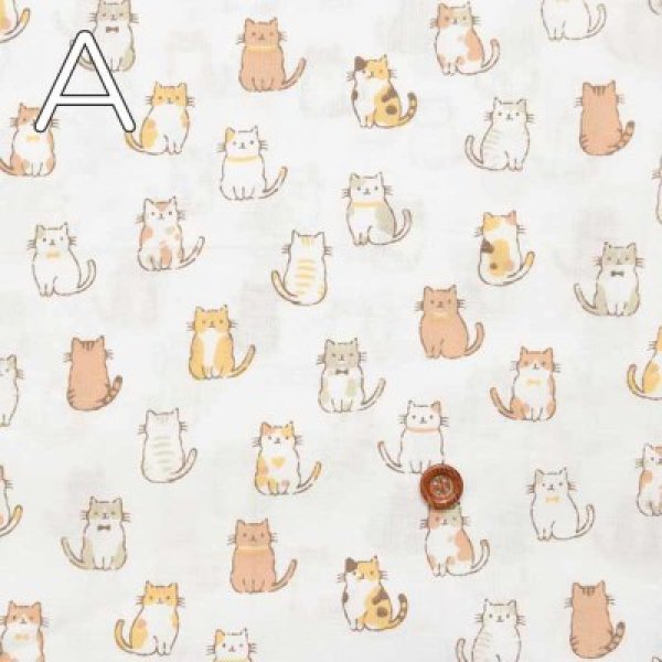 Photo2: ➖ 減價｜‼️不適用於 滿 $350 包郵 及 滿 $600 減 $30｜｜💢 自然、粉、藍 各 1m 現貨｜🇯🇵 日本布｜薄棉｜動物｜貓 (2)