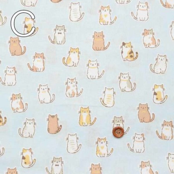 Photo4: ➖ 減價｜‼️不適用於 滿 $350 包郵 及 滿 $600 減 $30｜｜💢 自然、粉、藍 各 1m 現貨｜🇯🇵 日本布｜薄棉｜動物｜貓 (4)