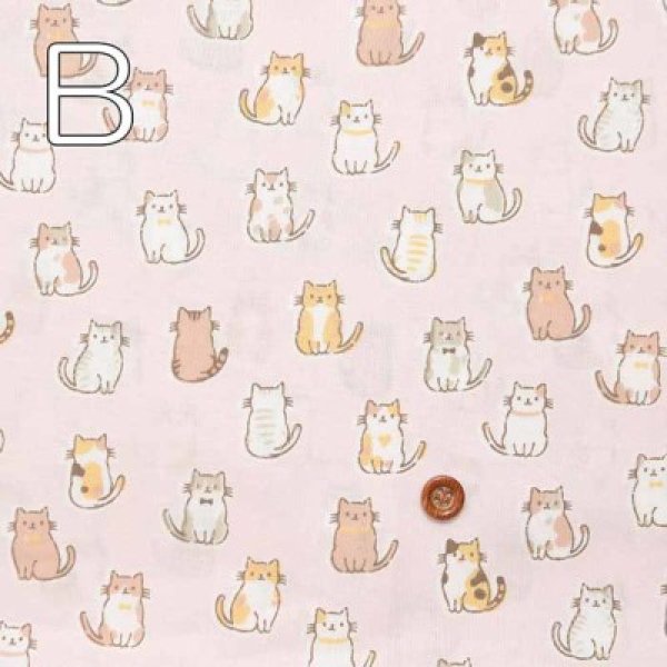 Photo3: ➖ 減價｜‼️不適用於 滿 $350 包郵 及 滿 $600 減 $30｜｜💢 自然、粉、藍 各 1m 現貨｜🇯🇵 日本布｜薄棉｜動物｜貓 (3)