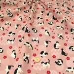 Photo3: 🔥 瘋狂亂減｜‼️不適用於 滿 $350 包郵 及 滿 $600 減 $30｜💢 深灰、煙粉 0.5m 現貨｜🇯🇵 日本製｜薄棉｜和風 和柄 紋様柄｜八件貓 貓 Cat Kitten Japan Fabric (3)