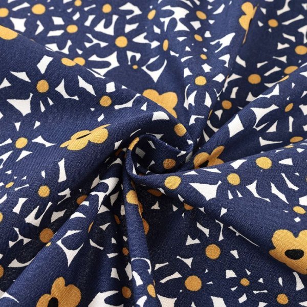 Photo2: ➖ 減價品｜‼️ 不可 滿 $250 包郵 ‼️不可 滿 $600 減 $30｜💢 深藍 1m 現貨｜🇯🇵 日本布｜う早この布｜100%棉｜中等厚度｜花 (2)