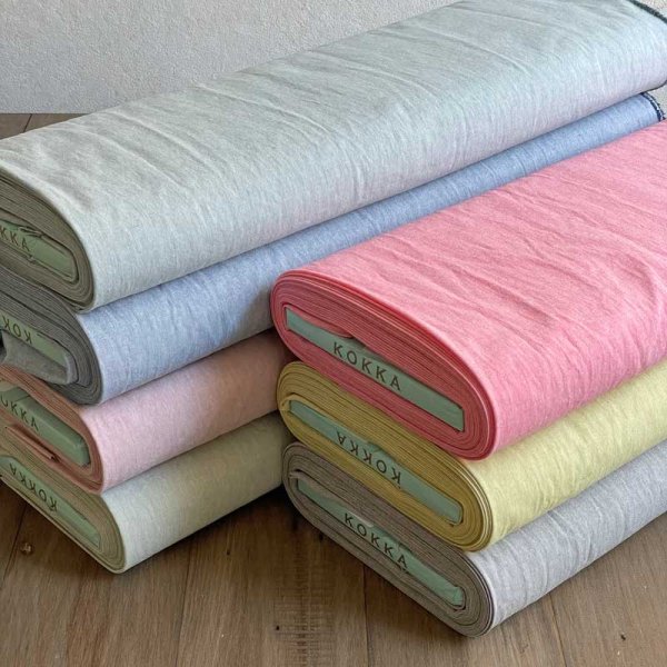 Photo2: 【1米 價格】🟣日本製｜💢 非 現貨｜素色｜55% cotton, 45% polyester｜再生聚酯有機粗斜紋布料｜‼️不可高溫熨燙｜🎨 黃 (2)