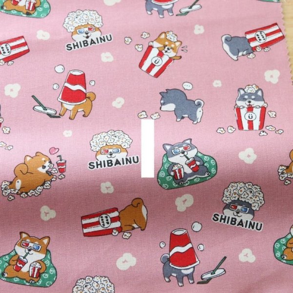 Photo3: ➖ 減價｜‼️不適用於 滿 $350 包郵 及 滿 $600 減 $30｜💢粉 1y 現貨｜🇹🇼 台灣布｜薄棉｜柴犬爆米花｜狗狗｜動物｜Shiba Inu (3)