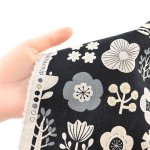 Photo1: 🔥 瘋狂亂減｜｜‼️不適用於 滿 $350 包郵 及 滿 $600 減 $30｜💢 黑 1m 現貨｜🇯🇵 日本布｜80% 棉，20% 麻｜花朵｜花朵日本棉麻布料｜Floral Flower Japan Fabric (1)