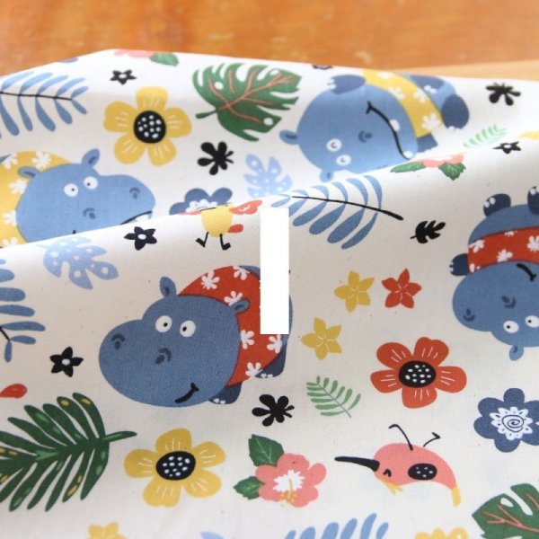 Photo3: ➖ 減價｜‼️不適用於 滿 $350 包郵 及 滿 $600 減 $30｜💢米 1y 現貨｜🇹🇼 台灣布｜薄棉｜河馬花朵｜小烏｜動物｜花柄｜夏日 (3)