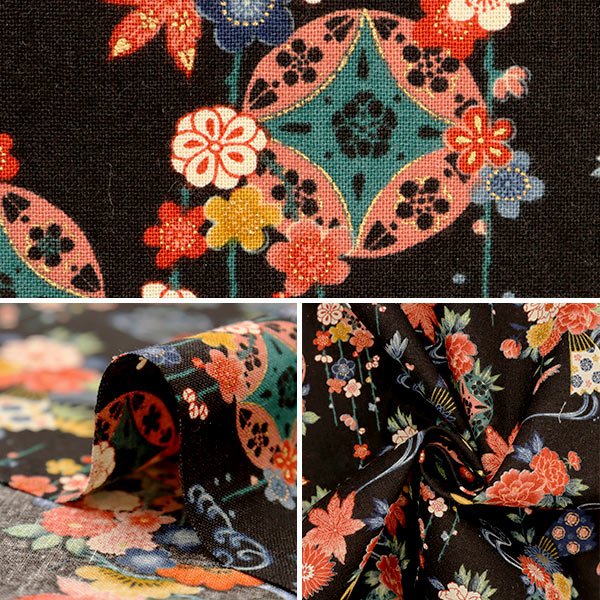 Photo4: ➖ 減價｜‼️不適用於 滿 $350 包郵 及 滿 $600 減 $30｜💢 黑 0.5m 現貨｜🇯🇵 日本製｜薄棉｜花｜和風 (4)