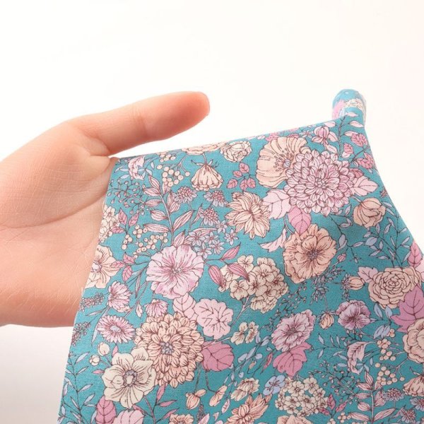 Photo3: 🔴 日本製｜💢 藍、米白 各 0.5m 現貨｜100% 棉 薄｜花｜💕 客人作品分享系列 💕 (3)