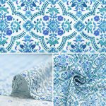 Photo3: ➖ 減價 ｜‼️不適用於 滿 $350 包郵 及 滿 $600 減 $30｜💢 藍 0.5m 現貨｜🇯🇵 日本製｜YUWA｜薄棉｜摩洛哥圖案 (3)