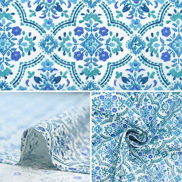 Photo3: ➖ 減價 ｜‼️不適用於 滿 $350 包郵 及 滿 $600 減 $30｜💢 藍 0.5m 現貨｜🇯🇵 日本製｜YUWA｜薄棉｜摩洛哥圖案 (3)