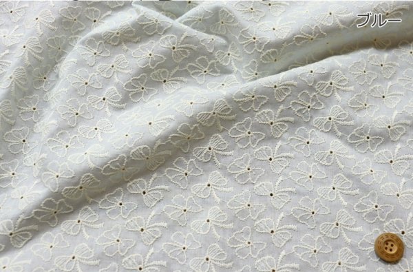 Photo3: ➖ 減價｜‼️不適用於 滿 $350 包郵 及 滿 $600 減 $30｜💢 粉紅 0.5m 現貨｜🇯🇵 日本布｜🎀 蝴蝶結 ribbon｜薄棉｜剌繡 Embroidery Fabric｜棉 100％ (3)