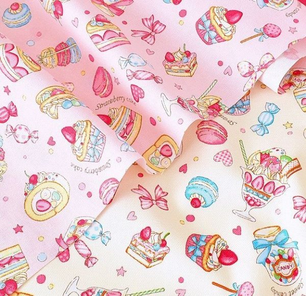 Photo2: 💢 買滿包郵｜💢 粉 0.5m 現貨｜🇯🇵 日本布｜牛津布｜甜品｜Cake｜Dessert Japan Fabric｜Kids  (2)