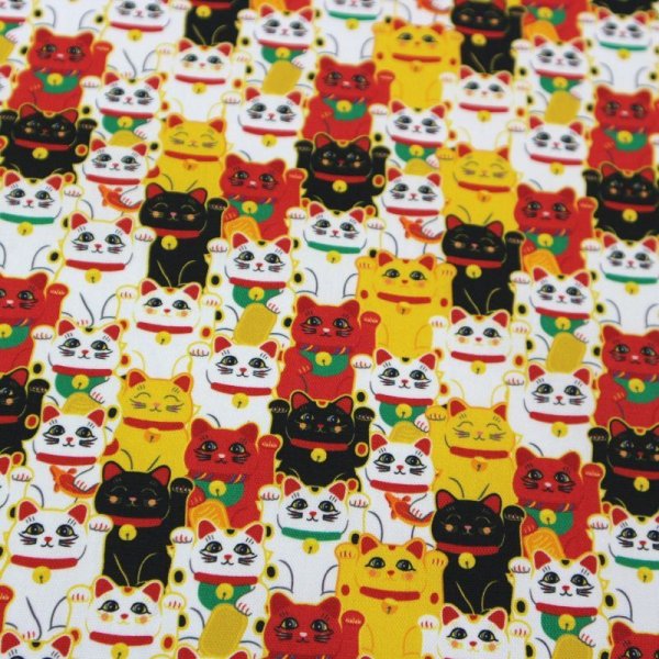 Photo9: 🔥 瘋狂亂減｜‼️不適用於 滿 $350 包郵 及 滿 $600 減 $30｜💢 1尺 現貨｜🇹🇼 台灣布｜牛津布｜萬事如意招財貓 (9)