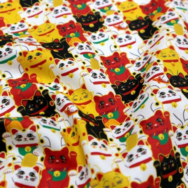 Photo3: 🔥 瘋狂亂減｜‼️不適用於 滿 $350 包郵 及 滿 $600 減 $30｜💢 1尺 現貨｜🇹🇼 台灣布｜牛津布｜萬事如意招財貓 (3)