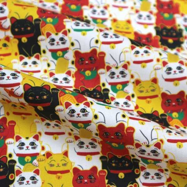 Photo2: 🔥 瘋狂亂減｜‼️不適用於 滿 $350 包郵 及 滿 $600 減 $30｜💢 1尺 現貨｜🇹🇼 台灣布｜牛津布｜萬事如意招財貓 (2)