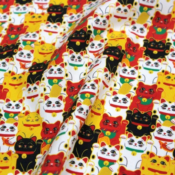 Photo4: 🔥 瘋狂亂減｜‼️不適用於 滿 $350 包郵 及 滿 $600 減 $30｜💢 1尺 現貨｜🇹🇼 台灣布｜牛津布｜萬事如意招財貓 (4)