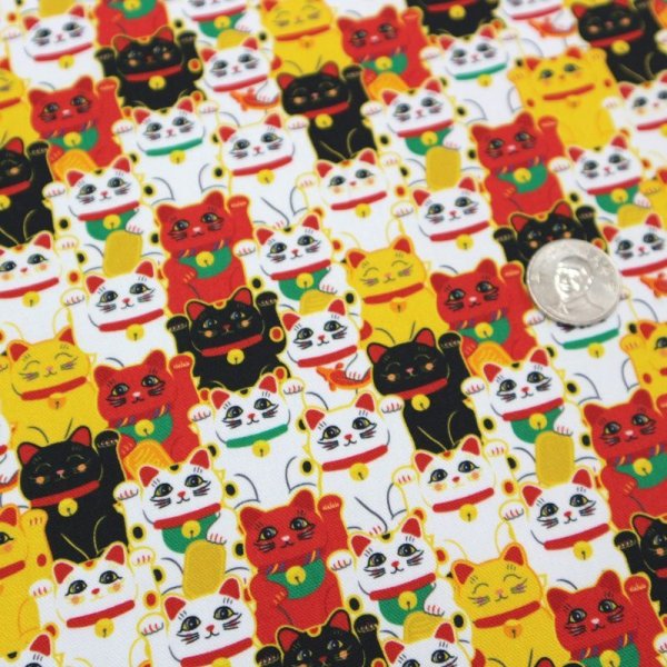 Photo6: 🔥 瘋狂亂減｜‼️不適用於 滿 $350 包郵 及 滿 $600 減 $30｜💢 1尺 現貨｜🇹🇼 台灣布｜牛津布｜萬事如意招財貓 (6)