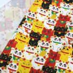 Photo1: 🔥 瘋狂亂減｜‼️不適用於 滿 $350 包郵 及 滿 $600 減 $30｜💢 1尺 現貨｜🇹🇼 台灣布｜牛津布｜萬事如意招財貓 (1)