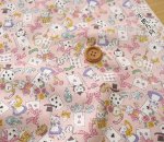 Photo3: 🔥 瘋狂亂減｜‼️不適用於 滿 $350 包郵 及 滿 $600 減 $30｜💢 粉、黑 各 0.5m 現貨｜🇯🇵 日本製｜100% 棉 薄｜不思議の国｜貓貓｜動物 (3)