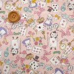 Photo2: 🔥 瘋狂亂減｜‼️不適用於 滿 $350 包郵 及 滿 $600 減 $30｜💢 粉、黑 各 0.5m 現貨｜🇯🇵 日本製｜100% 棉 薄｜不思議の国｜貓貓｜動物 (2)