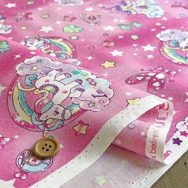Photo2: ➖ 減價品｜‼️不適用於 滿 $350 包郵 及 滿 $600 減 $30｜💢 深粉 0.5m 現貨｜🇯🇵 日本布｜薄棉 ｜🌈 Rainbow｜城堡｜unicorn｜動物 (2)