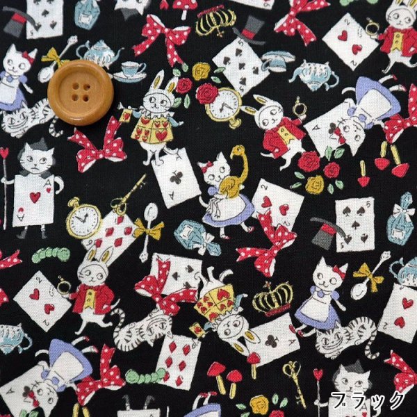 Photo4: ➖ 減價｜‼️不適用於 滿 $350 包郵 及 滿 $600 減 $30｜💢 粉、黑 各 0.5m 現貨｜🇯🇵 日本製｜100% 棉 薄｜不思議の国｜貓貓｜動物 (4)