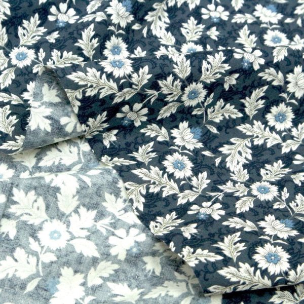 Photo3: ➖ 減價｜‼️不適用於 滿 $350 包郵 及 滿 $600 減 $30｜💢深藍  0.5y 現貨｜🇹🇼 台灣布｜薄棉｜復古歐風壁花 (3)