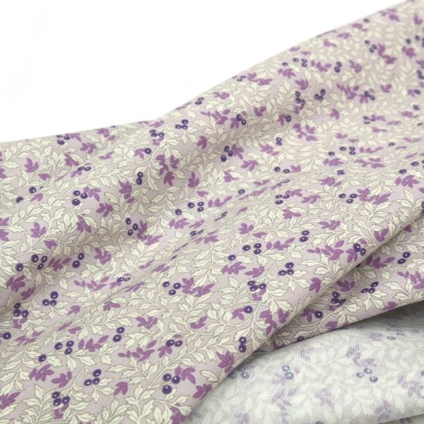 Photo2: ➖ 減價｜‼️ 不享 滿 $250 包郵 ‼️不享 滿 $600 減 $30｜💢紫 0.5y 現貨｜🇹🇼 台灣布｜薄棉｜古典龍葵紋樣 (2)
