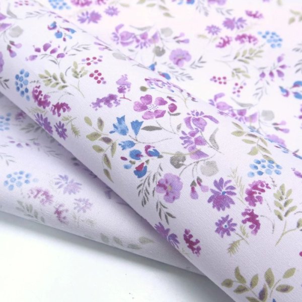 Photo2: ➖ 減價｜‼️不適用於 滿 $350 包郵 及 滿 $600 減 $30｜💢紫 1y 現貨｜🇹🇼 台灣布｜薄棉｜水彩寫意花卉｜花｜Floral Japan Fabric  (2)