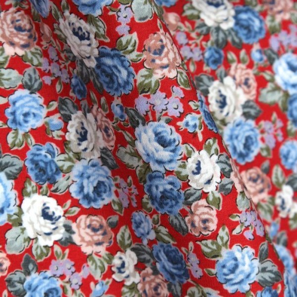 Photo2: ➖ 減價｜‼️不適用於 滿 $350 包郵 及 滿 $600 減 $30｜💢紅底、咖底 各 1y 現貨｜🇹🇼 台灣布｜薄棉｜牡丹玫瑰 新色｜花｜🌹 Rose Pattern Taiwan Fabric  (2)