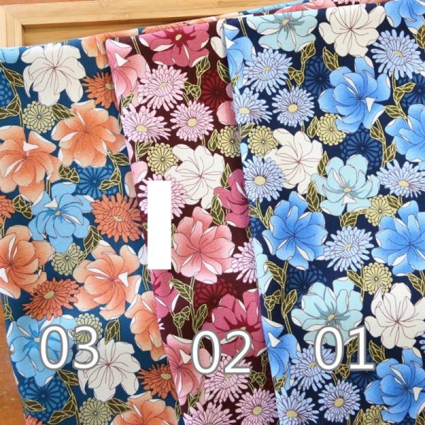 Photo2: ➖ 減價｜‼️不適用於 滿 $350 包郵 及 滿 $600 減 $30｜💢 3色各 0.5y 現貨｜🇹🇼 台灣製｜厚棉｜和風燙金花朵｜花卉面料｜菊｜Floral Taiwan Fabric  (2)