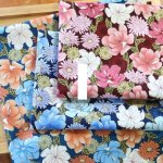 Photo1: ➖ 減價｜‼️不適用於 滿 $350 包郵 及 滿 $600 減 $30｜💢 3色各 0.5y 現貨｜🇹🇼 台灣製｜厚棉｜和風燙金花朵｜花卉面料｜菊｜Floral Taiwan Fabric  (1)