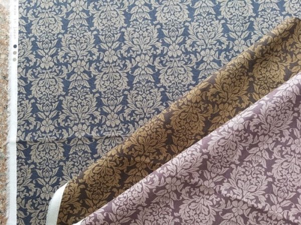 Photo2: ➖ 減價品｜‼️不適用於 滿 $350 包郵 及 滿 $600 減 $30｜💢 木炭棕 1m、巧克力底、紫粉 0.5m 現貨｜🇯🇵 日本製｜80% 棉 20% 麻｜錦緞圖案 (2)