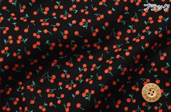 Photo1: 💢 買滿包郵｜💢黑 各 0.5m 現貨｜🇯🇵 日本布｜薄棉｜🍒 櫻桃 Mini cherry Japan Fabric  (1)