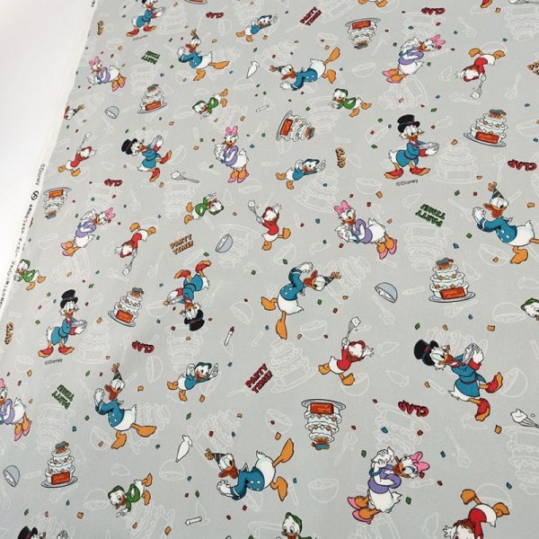 Photo2: ➖ 減價｜‼️不適用於 滿 $350 包郵 及 滿 $600 減 $30｜🔴 日本製｜💢 灰 0.5m *現貨｜100% 棉 牛津布｜唐老鴨 Donald Duck｜Party Time｜2024年 01月 (2)