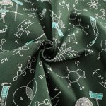 Photo2: ➖瘋狂亂減｜‼️不適用於 滿 $350 包郵 及 滿 $600 減 $30｜🔴 日本製｜💢 綠 *0.5m 現貨｜100% 棉 牛津布｜科學 science｜數理柄｜化學Chemistry (2)