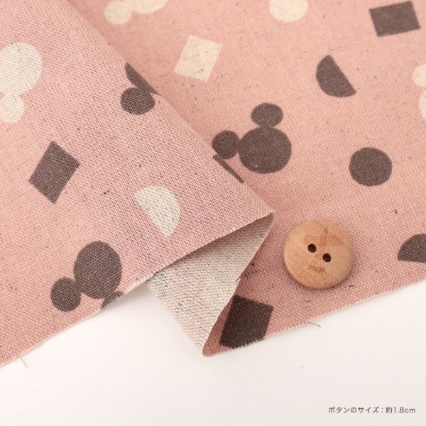 Photo4: 【1米 價格】🔴 日本製｜💢 非 現貨｜80% 棉，20% 麻｜Disney Mickey Mouse 幾何柄｜2024年 3月 (4)