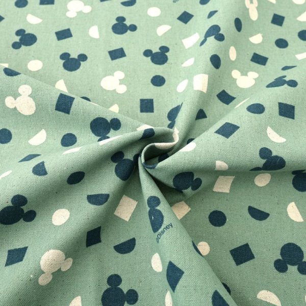 Photo6: 【1米 價格】🔴 日本製｜💢 非 現貨｜80% 棉，20% 麻｜Disney Mickey Mouse 幾何柄｜2024年 3月 (6)