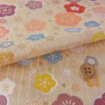 Photo1: 【1米 價格】🔺日本製｜💢 非 現貨｜西陣織 金襴｜和風 和柄 日式 京都風格 ｜條紋梅花 (1)