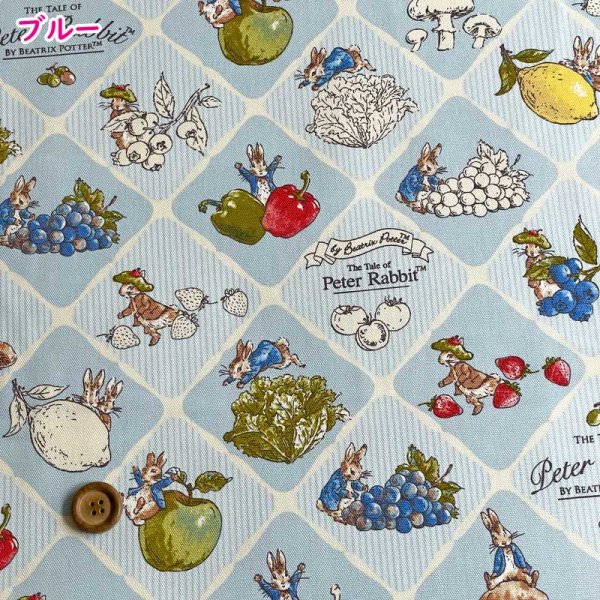 Photo2: 【1米 價格】🟣 日本製｜💢 非 現貨｜100% 棉 牛津布｜Peter Rabbit 彼得兔｜Fruit&Veg｜2024年 7月 (2)