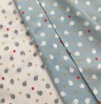 Photo1: ➖ 減價｜‼️不適用於 滿 $350 包郵 及 滿 $600 減 $30｜💢 象牙、煙熏藍  各0.5m｜🇯🇵 日本布｜QUILT GATE 百華繚蘭｜薄棉｜小兔 (1)