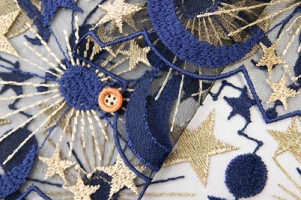 Photo4: 【1米 價格】🟡 日本製｜💢 非 現貨｜100% polyester｜宇宙薄紗刺繡 (4)