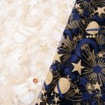 Photo1: 【1米 價格】🟡 日本製｜💢 非 現貨｜100% polyester｜宇宙薄紗刺繡 (1)