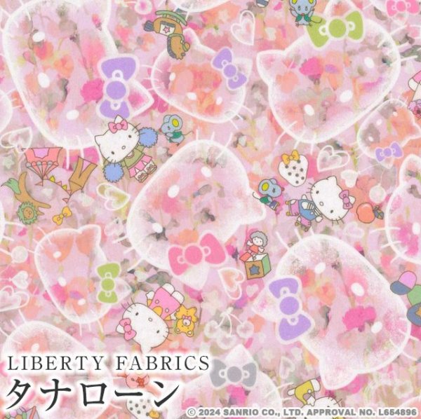 Photo1: 🟣 日本製｜💢 非 現貨｜100% 棉｜Liberty Fabric｜Hello Kitty 50 週年紀念系列 Vol.2 ＜Bubble Dreams＞｜2 款質料🤏🏻 薄棉、霧面塗層防水｜2024年 10月 (1)