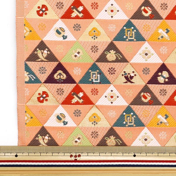 Photo2: 【1米 價格】🟥日本製｜💢 非 現貨｜西陣織 金襴｜和風 和柄 日式 京都風格 ｜葵四丁 三角形小物 (2)