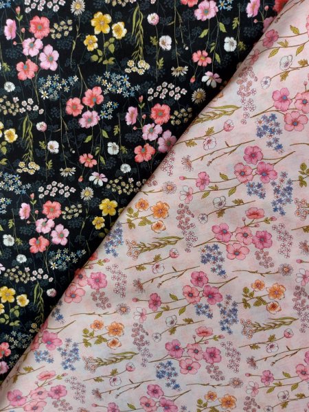 Photo3: ➖ 減價｜‼️不適用於 滿 $350 包郵 及 滿 $600 減 $30｜🔴 日本製｜💢 粉紅、黑 各 1m 現貨｜100%棉 薄｜花束 Joli bouquet Floral Flower (3)