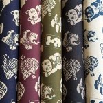 Photo2: 【1米 價格】🟣日本製｜💢 非 現貨｜100% 棉 10號帆布｜日本幸運符圖案 招財貓 富士山 達摩｜2024年 12月 (2)