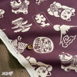 Photo6: 【1米 價格】🟣日本製｜💢 非 現貨｜100% 棉 10號帆布｜日本幸運符圖案 招財貓 富士山 達摩｜2024年 12月 (6)