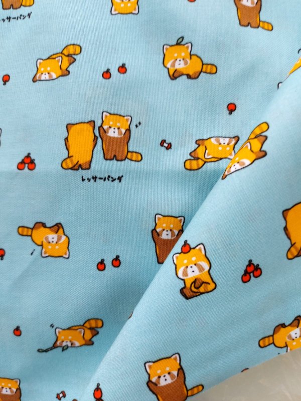 Photo1: ➖瘋狂亂減｜‼️不適用於 滿 $350 包郵 及 滿 $600 減 $30｜🔴 日本製｜💢 0.5m 薄荷 *現貨｜100% 棉 薄｜小熊貓 動物柄 (1)