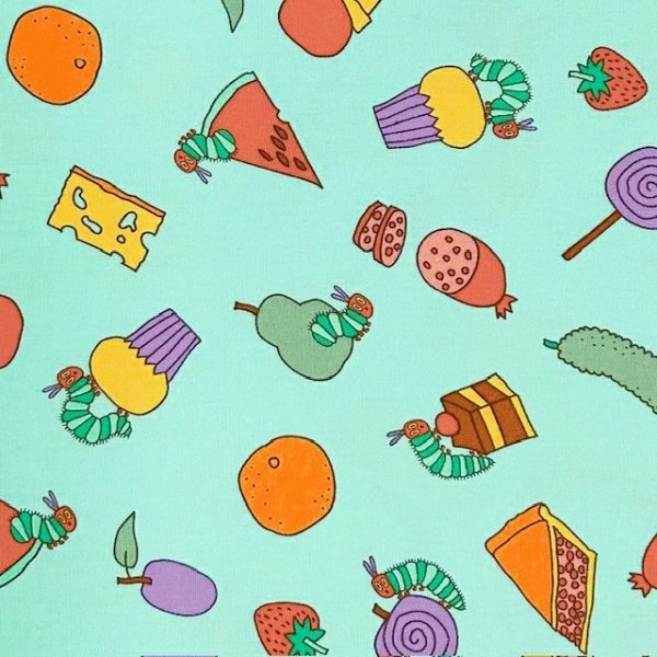 Photo3: 【1米 價格】🟦日本製｜💢 非 現貨｜🇯🇵 日本製｜100% 棉 ~ 牛津布｜好餓的毛毛蟲｜2025年 1月 (3)