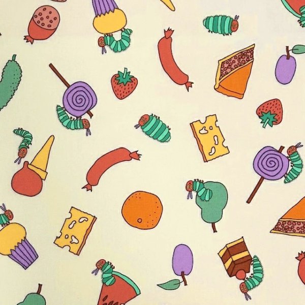 Photo2: 【1米 價格】🟦日本製｜💢 非 現貨｜🇯🇵 日本製｜100% 棉 ~ 牛津布｜好餓的毛毛蟲｜2025年 1月 (2)